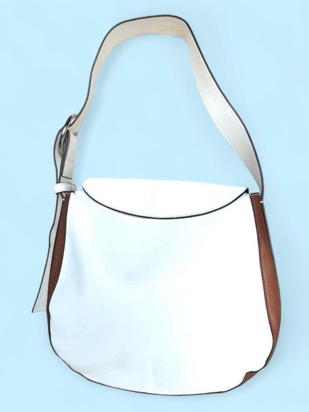 French Connection 2-Tone Hobo Bag Vegan Leather Colorblock Shoulder Purse
